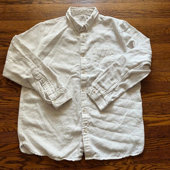 Flint and Tinder Men's XXL White Hemp Blend Button Up Long Sleeve Shirt - Picture 1 of 8